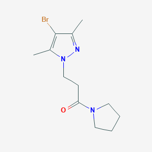 3-(4-bromo-3,5-dimethyl-1H-pyrazol-1-yl)-1-(pyrrolidin-1-yl)propan-1-one