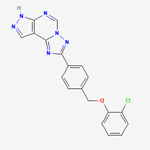 2-{4-[(2-chlorophenoxy)methyl]phenyl}-7H-pyrazolo[4,3-e][1,2,4]triazolo[1,5-c]pyrimidine