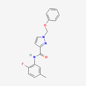 molecular formula C18H16FN3O2 B10957685 N-(2-fluoro-5-methylphenyl)-1-(phenoxymethyl)-1H-pyrazole-3-carboxamide 