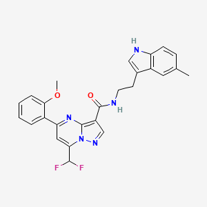 molecular formula C26H23F2N5O2 B10957706 7-(difluoromethyl)-5-(2-methoxyphenyl)-N-[2-(5-methyl-1H-indol-3-yl)ethyl]pyrazolo[1,5-a]pyrimidine-3-carboxamide 