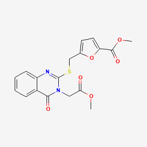 molecular formula C18H16N2O6S B10957715 Methyl 5-({[3-(2-methoxy-2-oxoethyl)-4-oxo-3,4-dihydroquinazolin-2-yl]sulfanyl}methyl)furan-2-carboxylate 