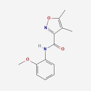 molecular formula C13H14N2O3 B10957737 N-(2-methoxyphenyl)-4,5-dimethyl-1,2-oxazole-3-carboxamide 