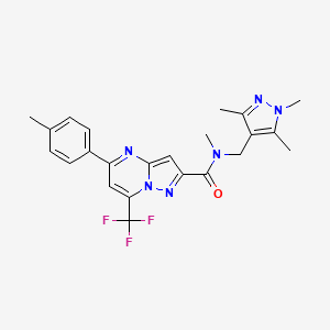 N-methyl-5-(4-methylphenyl)-7-(trifluoromethyl)-N-[(1,3,5-trimethyl-1H-pyrazol-4-yl)methyl]pyrazolo[1,5-a]pyrimidine-2-carboxamide