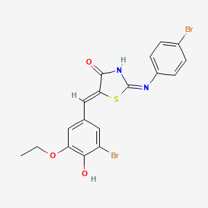 (5Z)-2-(4-bromoanilino)-5-[(3-bromo-5-ethoxy-4-hydroxyphenyl)methylidene]-1,3-thiazol-4-one