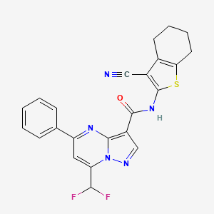 N-(3-cyano-4,5,6,7-tetrahydro-1-benzothiophen-2-yl)-7-(difluoromethyl)-5-phenylpyrazolo[1,5-a]pyrimidine-3-carboxamide