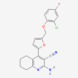 2-Amino-4-{5-[(2-chloro-4-fluorophenoxy)methyl]furan-2-yl}-5,6,7,8-tetrahydroquinoline-3-carbonitrile