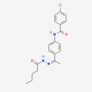 4-chloro-N-{4-[(1Z)-1-(2-pentanoylhydrazinylidene)ethyl]phenyl}benzamide