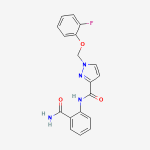 N-(2-carbamoylphenyl)-1-[(2-fluorophenoxy)methyl]-1H-pyrazole-3-carboxamide