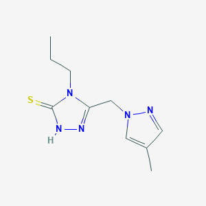 molecular formula C10H15N5S B10957816 5-[(4-methyl-1H-pyrazol-1-yl)methyl]-4-propyl-4H-1,2,4-triazole-3-thiol 