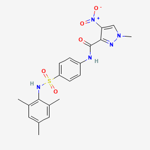 1-methyl-4-nitro-N-{4-[(2,4,6-trimethylphenyl)sulfamoyl]phenyl}-1H-pyrazole-3-carboxamide