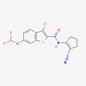 3-chloro-N-(2-cyanocyclopent-1-en-1-yl)-6-(difluoromethoxy)-1-benzothiophene-2-carboxamide