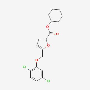 molecular formula C18H18Cl2O4 B10957866 Cyclohexyl 5-[(2,5-dichlorophenoxy)methyl]furan-2-carboxylate 