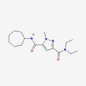 molecular formula C17H28N4O2 B10957915 N~5~-cycloheptyl-N~3~,N~3~-diethyl-1-methyl-1H-pyrazole-3,5-dicarboxamide 