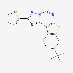 molecular formula C19H20N4OS B10957964 9-Tert-butyl-2-(furan-2-yl)-8,9,10,11-tetrahydro[1]benzothieno[3,2-e][1,2,4]triazolo[1,5-c]pyrimidine 