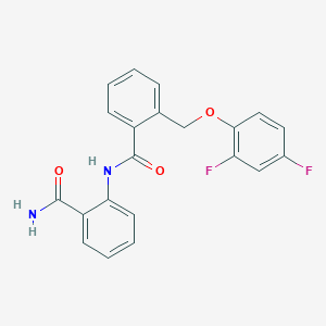 N-(2-carbamoylphenyl)-2-[(2,4-difluorophenoxy)methyl]benzamide