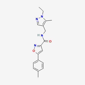 N-[(1-ethyl-5-methyl-1H-pyrazol-4-yl)methyl]-5-(4-methylphenyl)-1,2-oxazole-3-carboxamide