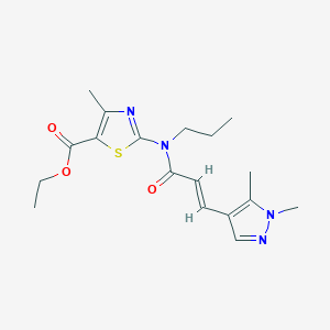 ethyl 2-{[(2E)-3-(1,5-dimethyl-1H-pyrazol-4-yl)prop-2-enoyl](propyl)amino}-4-methyl-1,3-thiazole-5-carboxylate