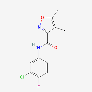 N-(3-chloro-4-fluorophenyl)-4,5-dimethyl-1,2-oxazole-3-carboxamide