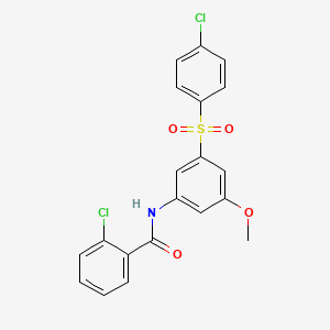 molecular formula C20H15Cl2NO4S B10958019 2-chloro-N-{3-[(4-chlorophenyl)sulfonyl]-5-methoxyphenyl}benzamide 