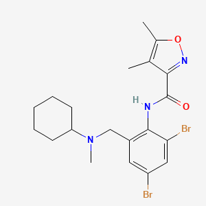 molecular formula C20H25Br2N3O2 B10958028 N-(2,4-dibromo-6-{[cyclohexyl(methyl)amino]methyl}phenyl)-4,5-dimethyl-1,2-oxazole-3-carboxamide 