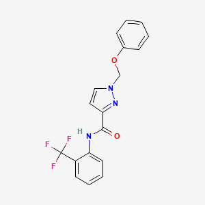 molecular formula C18H14F3N3O2 B10958036 1-(phenoxymethyl)-N-[2-(trifluoromethyl)phenyl]-1H-pyrazole-3-carboxamide 