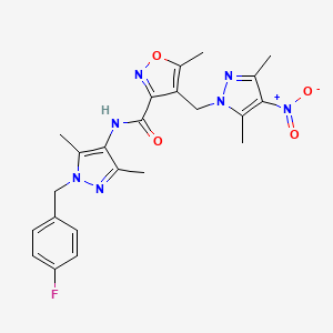 4-[(3,5-dimethyl-4-nitro-1H-pyrazol-1-yl)methyl]-N-[1-(4-fluorobenzyl)-3,5-dimethyl-1H-pyrazol-4-yl]-5-methyl-1,2-oxazole-3-carboxamide