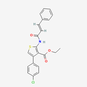 molecular formula C22H18ClNO3S B10958085 ethyl 4-(4-chlorophenyl)-2-{[(2E)-3-phenylprop-2-enoyl]amino}thiophene-3-carboxylate 