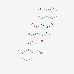 molecular formula C25H21BrN2O5 B10958103 (5E)-5-[3-bromo-5-methoxy-4-(propan-2-yloxy)benzylidene]-1-(naphthalen-1-yl)pyrimidine-2,4,6(1H,3H,5H)-trione 