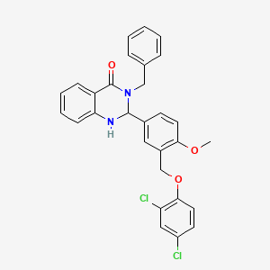 molecular formula C29H24Cl2N2O3 B10958129 3-benzyl-2-{3-[(2,4-dichlorophenoxy)methyl]-4-methoxyphenyl}-2,3-dihydroquinazolin-4(1H)-one 