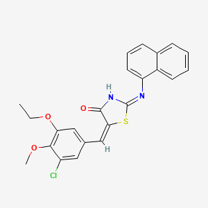 molecular formula C23H19ClN2O3S B10958135 5-(3-Chloro-5-ethoxy-4-methoxybenzylidene)-2-(1-naphthylimino)-1,3-thiazolidin-4-one 