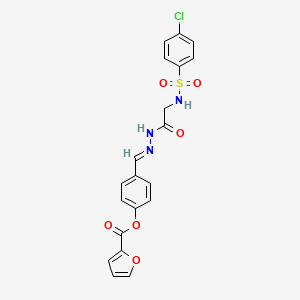 4-{[(E)-2-(2-{[(4-Chlorophenyl)sulfonyl]amino}acetyl)hydrazono]methyl}phenyl 2-furoate