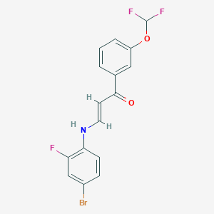 (2E)-3-[(4-bromo-2-fluorophenyl)amino]-1-[3-(difluoromethoxy)phenyl]prop-2-en-1-one