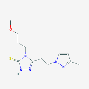 molecular formula C12H19N5OS B10958173 4-(3-methoxypropyl)-5-[2-(3-methyl-1H-pyrazol-1-yl)ethyl]-4H-1,2,4-triazole-3-thiol 