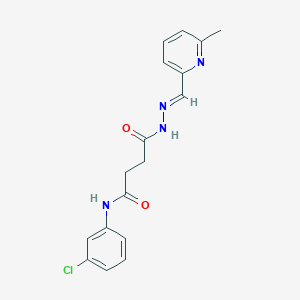 molecular formula C17H17ClN4O2 B10958203 N-(3-chlorophenyl)-4-{(2E)-2-[(6-methylpyridin-2-yl)methylidene]hydrazinyl}-4-oxobutanamide 