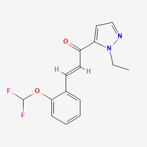 (2E)-3-[2-(difluoromethoxy)phenyl]-1-(1-ethyl-1H-pyrazol-5-yl)prop-2-en-1-one