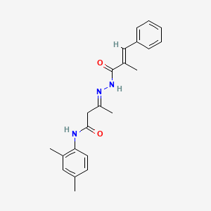 molecular formula C22H25N3O2 B10958277 (3E)-N-(2,4-dimethylphenyl)-3-{2-[(2E)-2-methyl-3-phenylprop-2-enoyl]hydrazinylidene}butanamide 