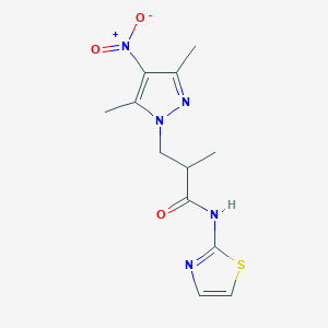 3-(3,5-dimethyl-4-nitro-1H-pyrazol-1-yl)-2-methyl-N-(1,3-thiazol-2-yl)propanamide