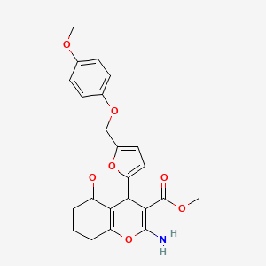 methyl 2-amino-4-{5-[(4-methoxyphenoxy)methyl]furan-2-yl}-5-oxo-5,6,7,8-tetrahydro-4H-chromene-3-carboxylate