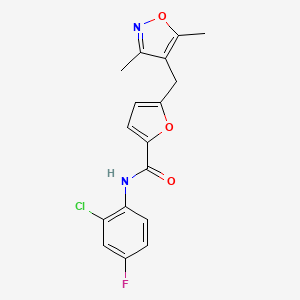 N-(2-chloro-4-fluorophenyl)-5-[(3,5-dimethyl-1,2-oxazol-4-yl)methyl]furan-2-carboxamide