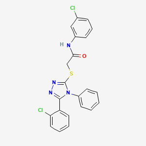 molecular formula C22H16Cl2N4OS B10958341 N-(3-chlorophenyl)-2-{[5-(2-chlorophenyl)-4-phenyl-4H-1,2,4-triazol-3-yl]sulfanyl}acetamide 