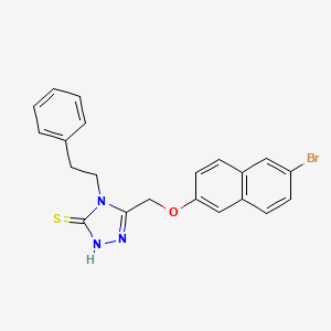 5-{[(6-bromonaphthalen-2-yl)oxy]methyl}-4-(2-phenylethyl)-4H-1,2,4-triazole-3-thiol