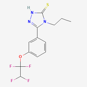 molecular formula C13H13F4N3OS B10958396 4-propyl-5-[3-(1,1,2,2-tetrafluoroethoxy)phenyl]-4H-1,2,4-triazole-3-thiol 