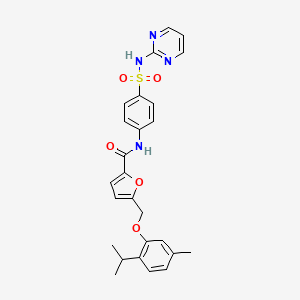 5-{[5-methyl-2-(propan-2-yl)phenoxy]methyl}-N-[4-(pyrimidin-2-ylsulfamoyl)phenyl]furan-2-carboxamide