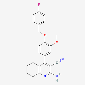 molecular formula C24H22FN3O2 B10958420 2-Amino-4-{4-[(4-fluorobenzyl)oxy]-3-methoxyphenyl}-5,6,7,8-tetrahydroquinoline-3-carbonitrile 