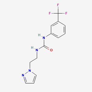 molecular formula C13H13F3N4O B10958421 1-[2-(1H-pyrazol-1-yl)ethyl]-3-[3-(trifluoromethyl)phenyl]urea 