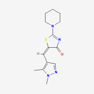 4(5H)-Thiazolone, 5-[(1,5-dimethyl-1H-pyrazol-4-yl)methylidene]-2-(1-piperidinyl)-