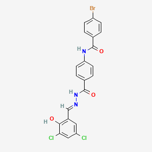 4-bromo-N-(4-{[(2E)-2-(3,5-dichloro-2-hydroxybenzylidene)hydrazinyl]carbonyl}phenyl)benzamide