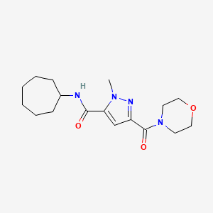 molecular formula C17H26N4O3 B10958464 N-cycloheptyl-1-methyl-3-(morpholin-4-ylcarbonyl)-1H-pyrazole-5-carboxamide 