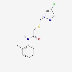 2-{[(4-chloro-1H-pyrazol-1-yl)methyl]sulfanyl}-N-(2,4-dimethylphenyl)acetamide