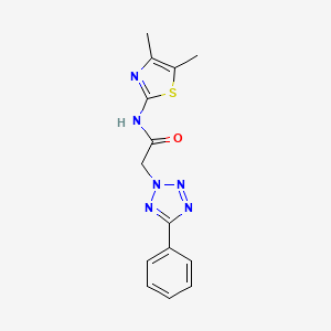 molecular formula C14H14N6OS B10958480 N-(4,5-dimethyl-1,3-thiazol-2-yl)-2-(5-phenyl-2H-tetrazol-2-yl)acetamide 